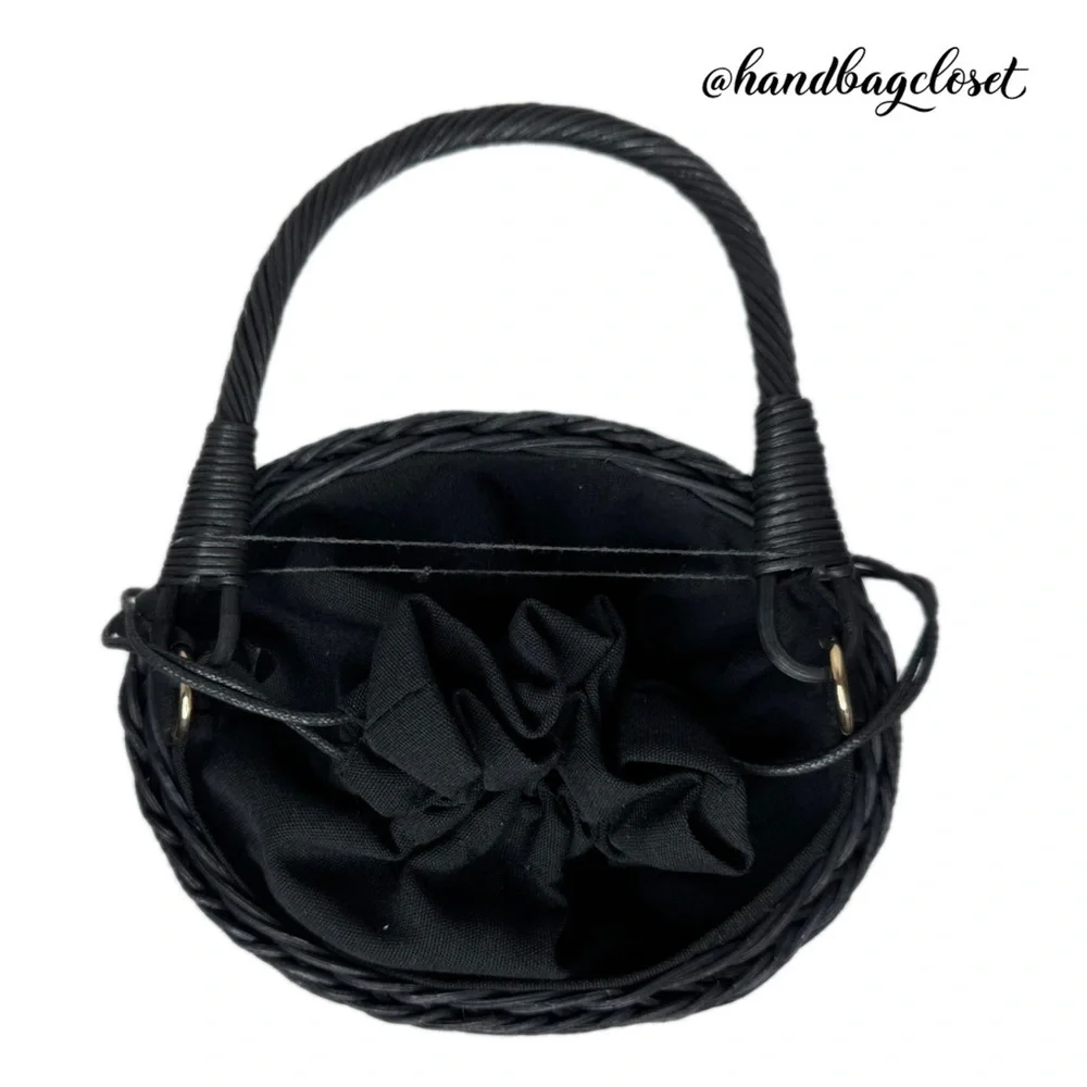Kate Spade x Target Black Pearl Embellished Basket Wicker Bucket Bag